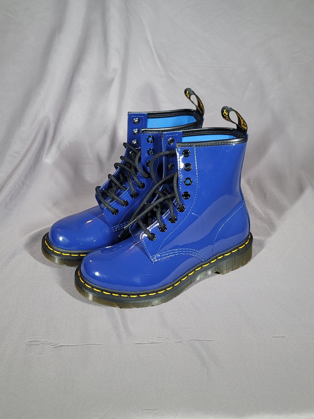 Dr. Martens 1460 Patent Lamper Blue 8-Eye Boots Women's US 6 EU 37 UK 4